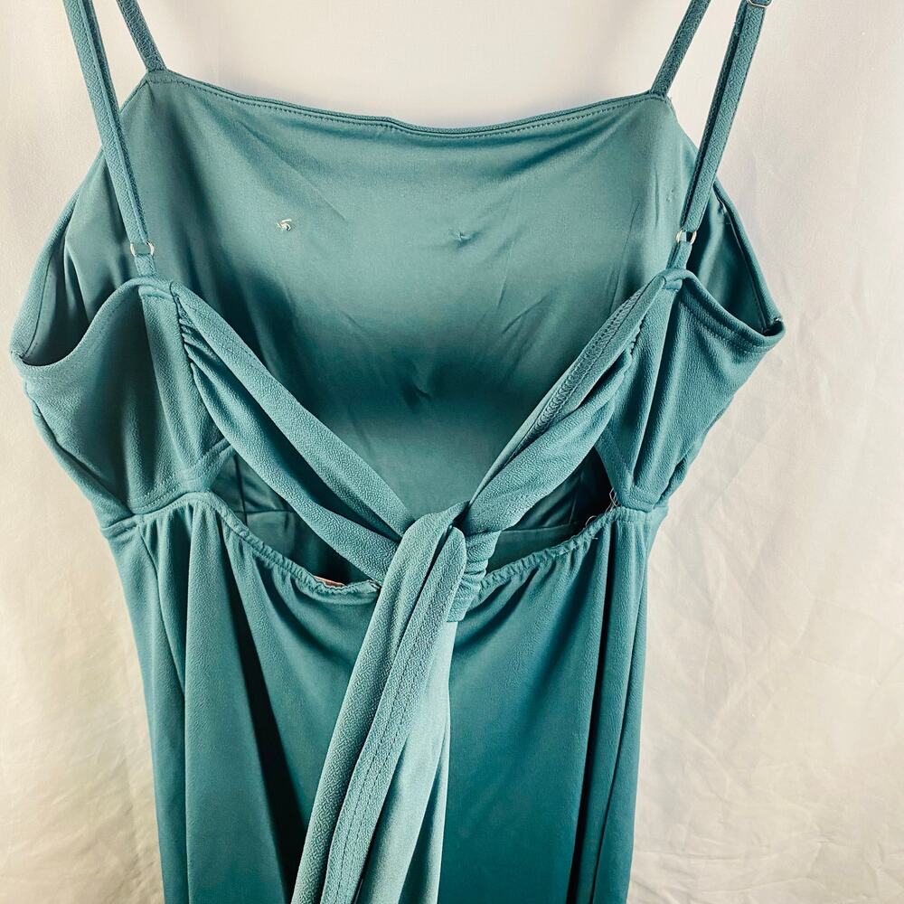 Birdy Gray Crepe Sea Glass Green Formal Maxi Dress Bridesmaid Dress 2XL - Picture 5 of 8